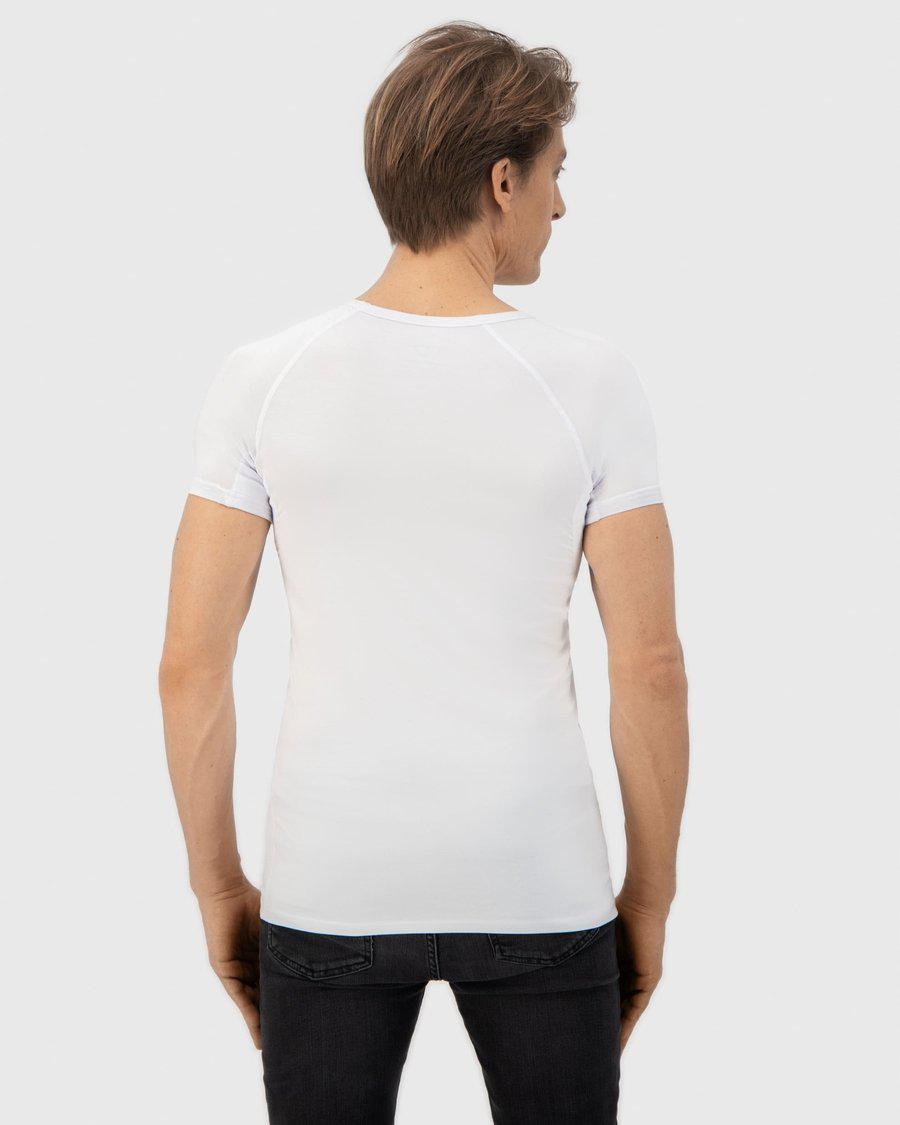 t-shirt, korte mouwen, wit, slanke pasvorm, rond hals