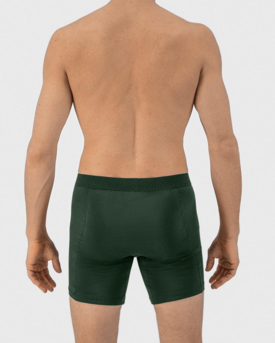 boxer shorts, boxers, shorts, donkergroen, stretchstof