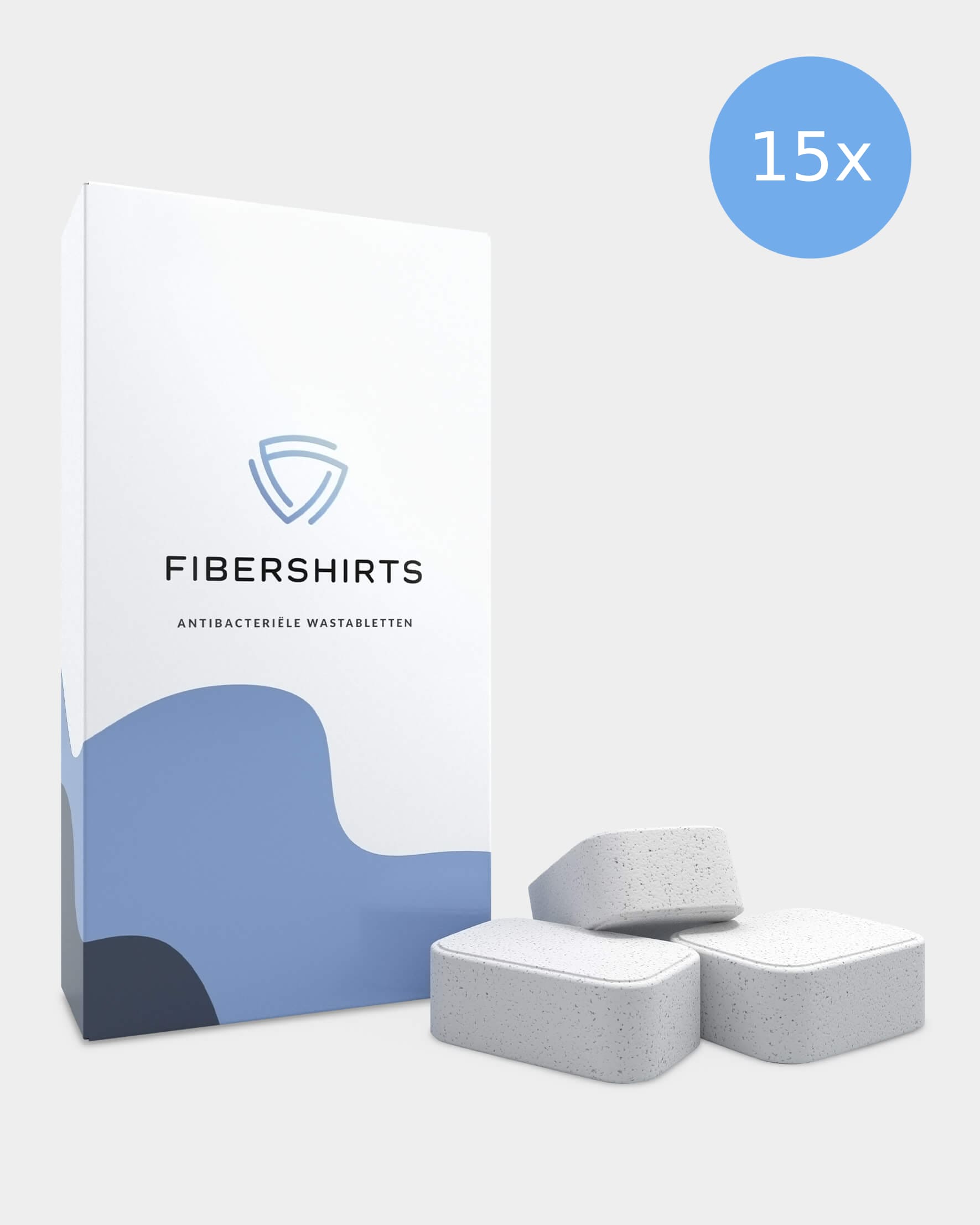 antibacterieel, wastabletten, tablet, kleur witblauw, verpakking